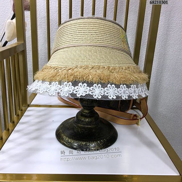 LOEWE女士帽子 羅意威蕾絲花邊空頂帽 Loewe草帽太陽帽  mm1001
